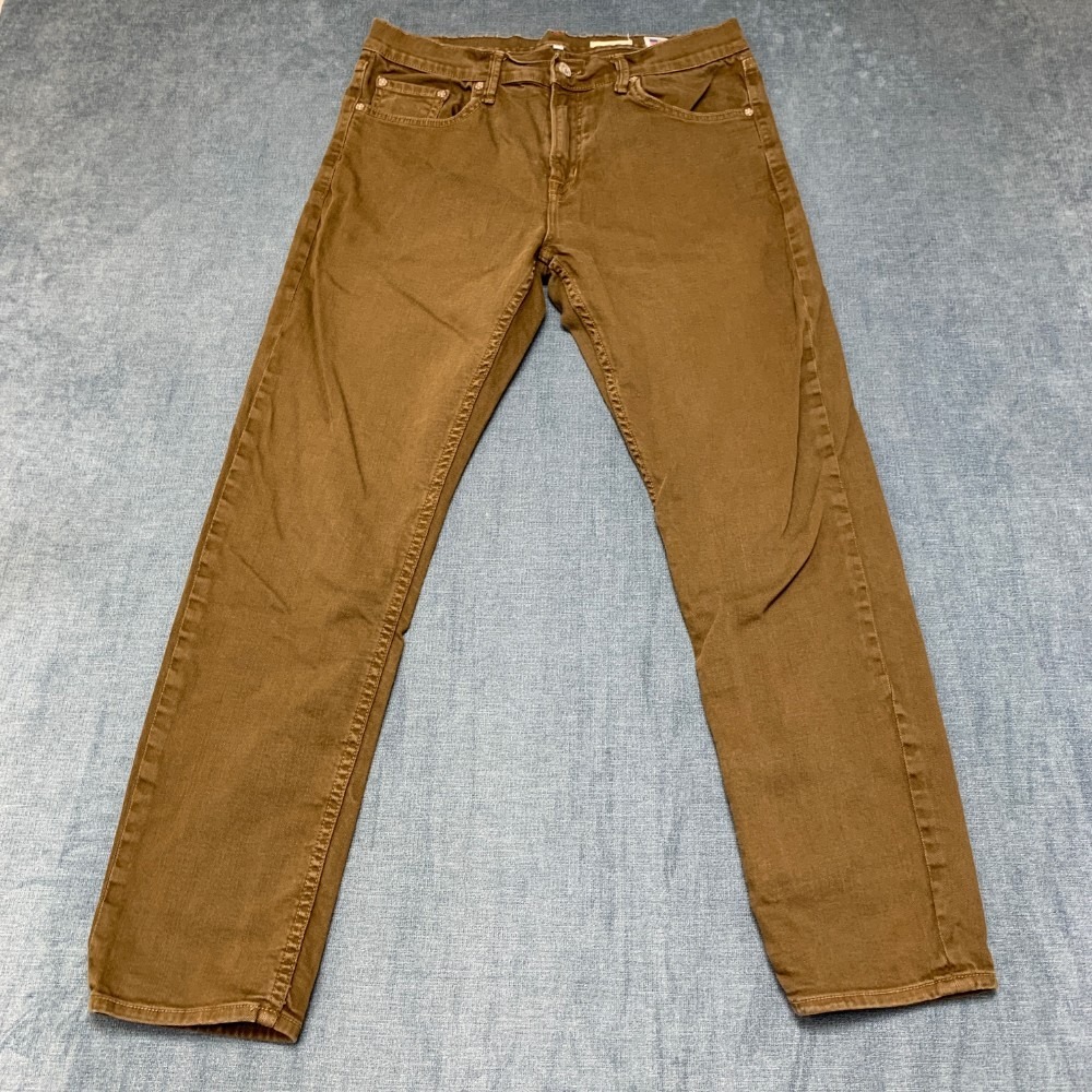 Noend Denim Jeans Mens 33 Brown Cotton Stretch Straight Leg Slim Fit Medium Wash